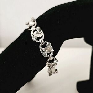 Vintage Krementz Silver and Rhinestone Bracelet